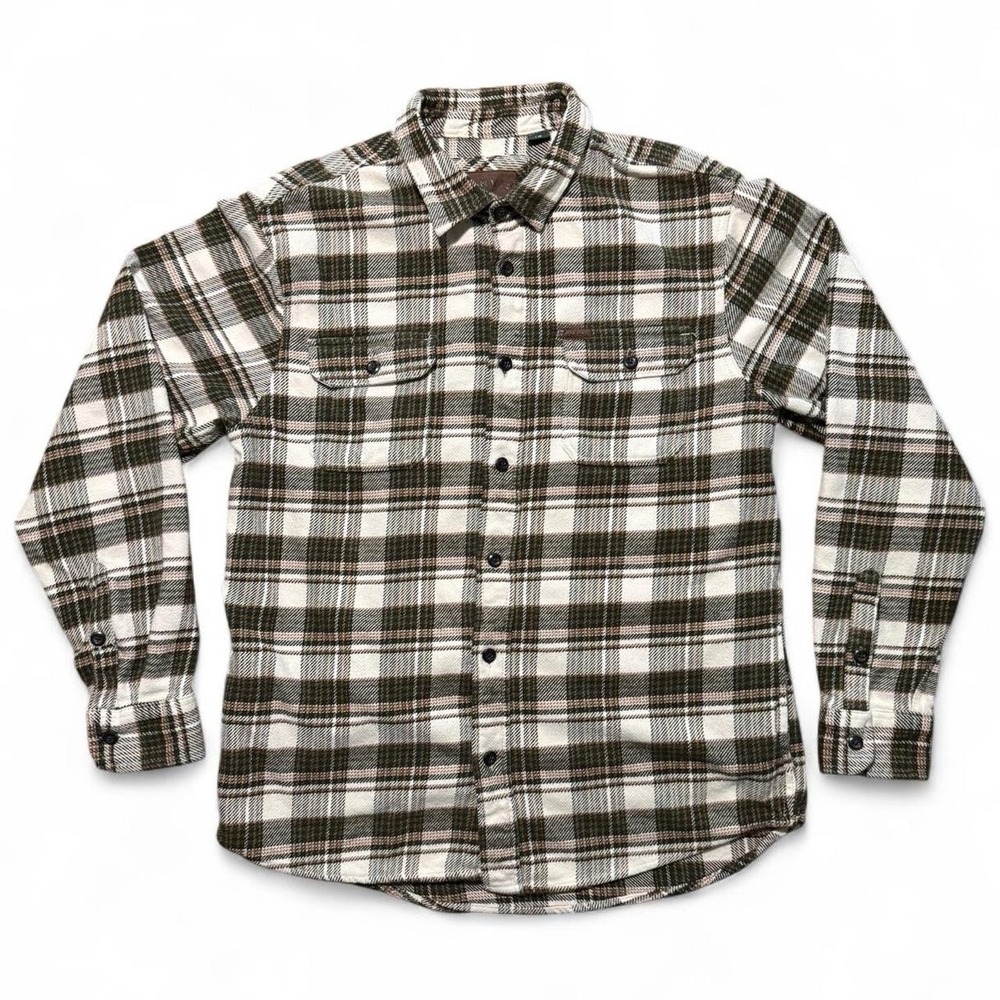Triblend Cream Orvis Heavyweight Flannel Button Up Shirt Jacket Large 22x29 Coat